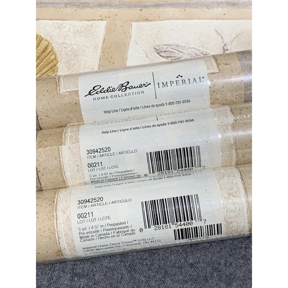 Imperial Wallpaper Border Sea Shell Sand Dollar Dragonfly Eddy Bower 3 spools